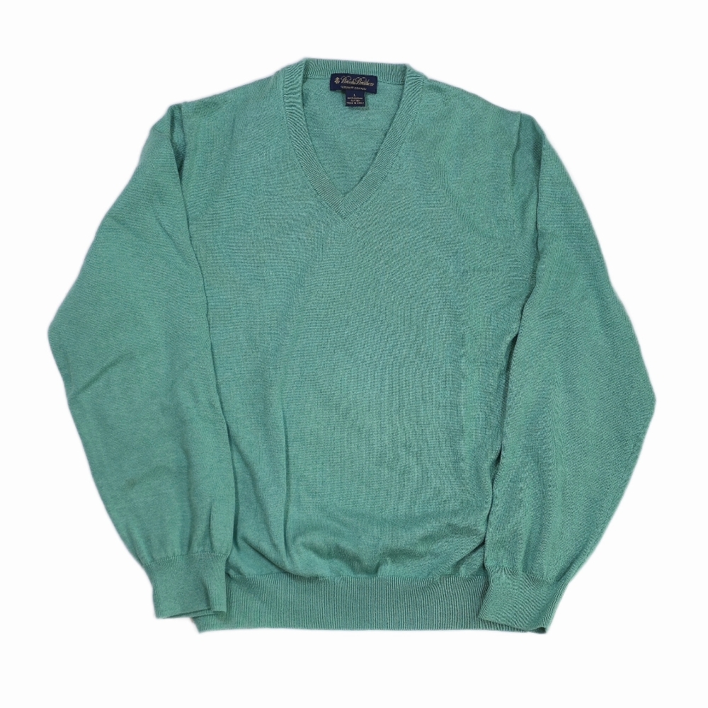 Brooks Brothers Teal V-Neck Sweater